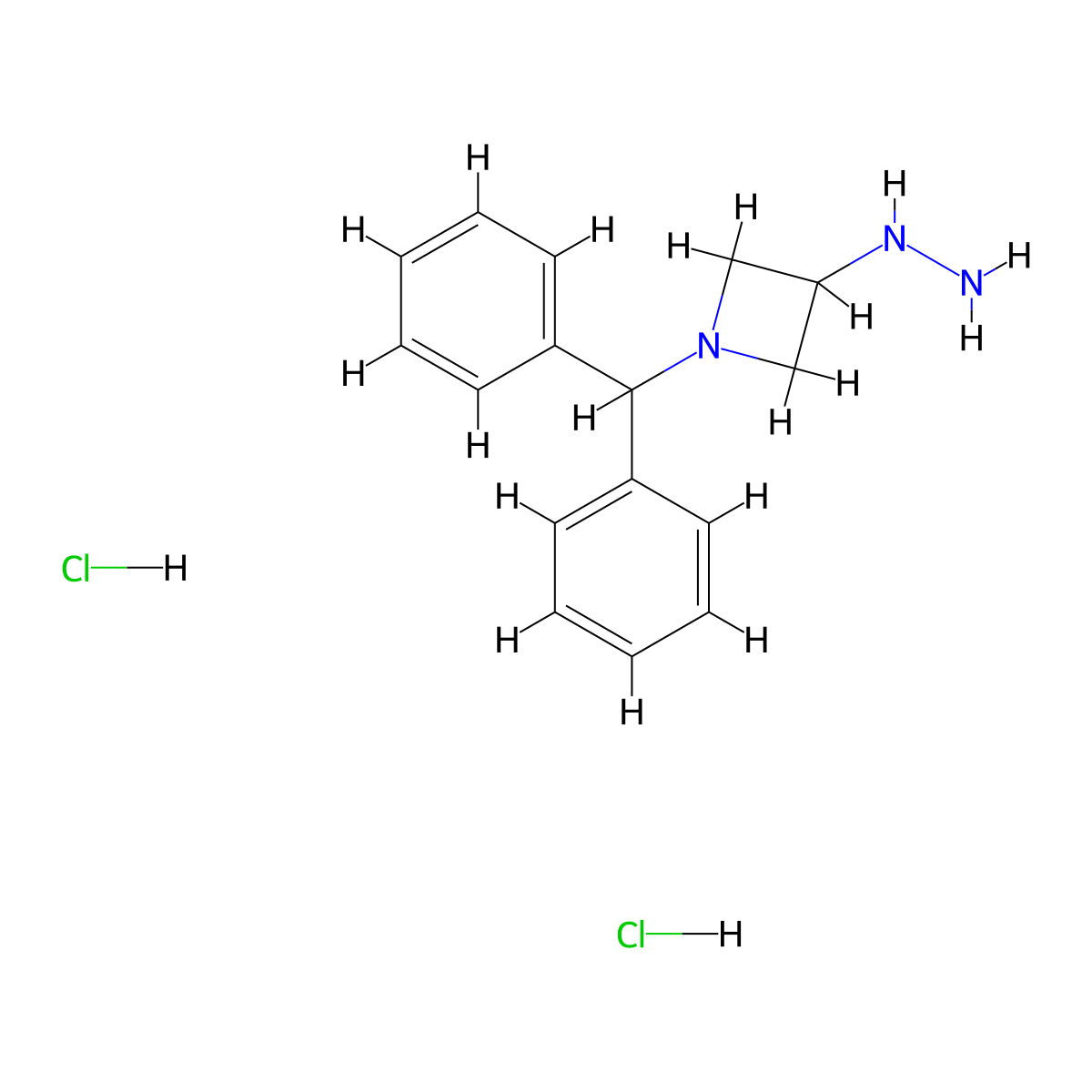 1-Benzhydryl-3-hydrazinylazetidine dihydrochloride molecular structure, CAS 1235407-00-7