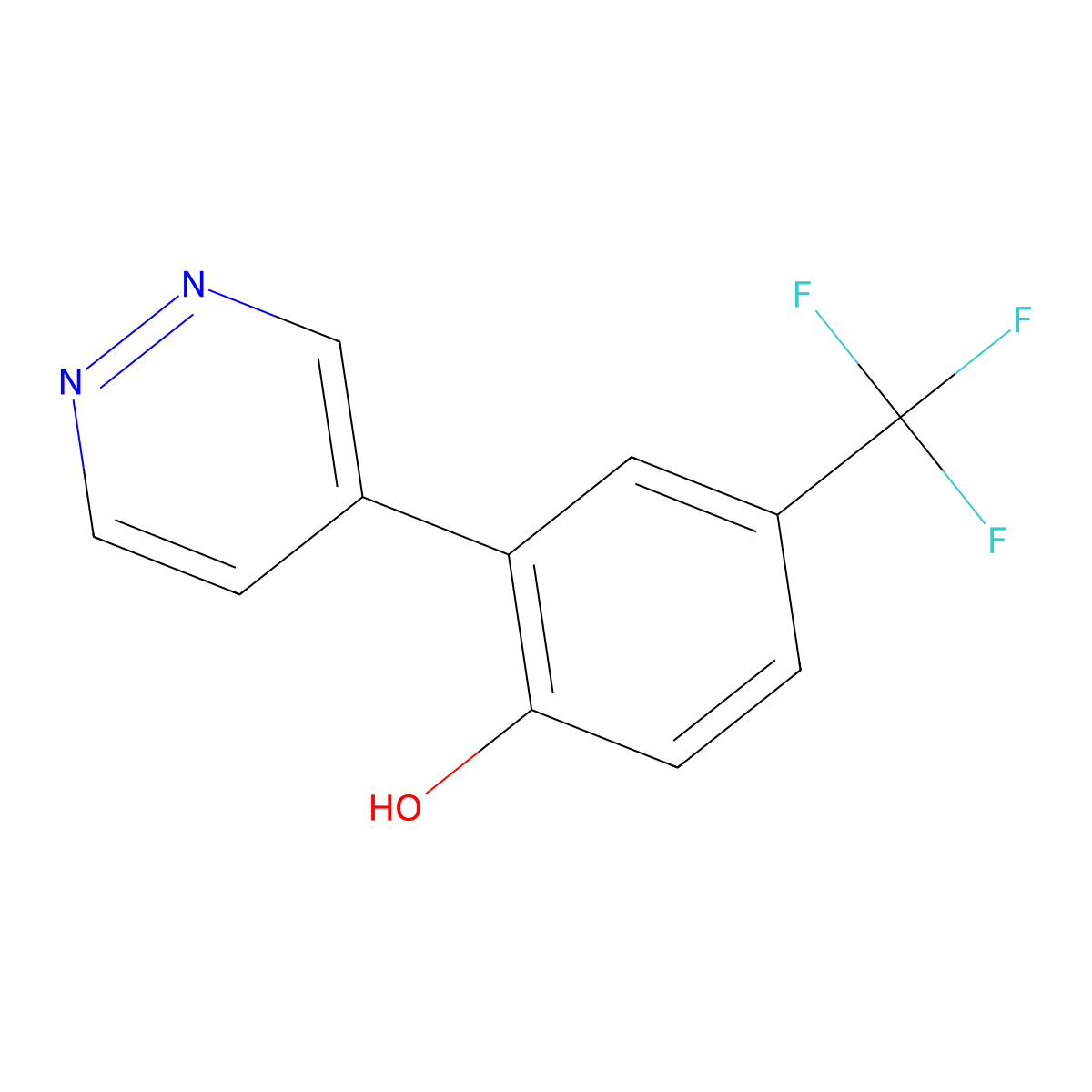 2-(Pyridazin-4-yl)-4-(trifluoromethyl)phenol molecular structure, CAS 1235407-03-0
