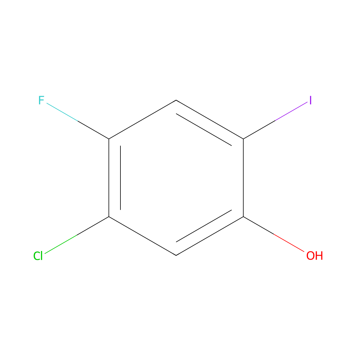 5-Chloro-4-fluoro-2-iodophenol molecular structure, CAS 1235407-13-2