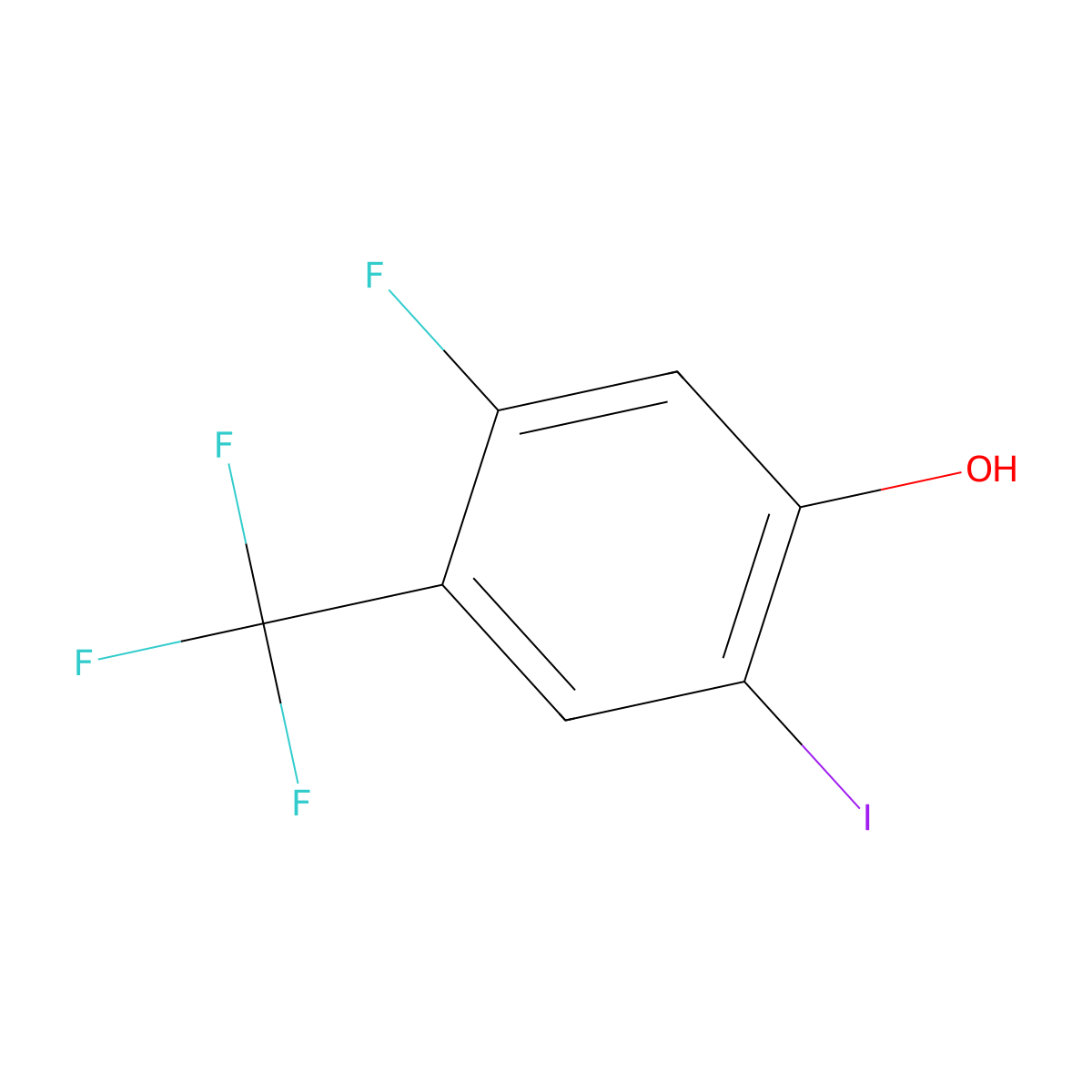 5-Fluoro-2-iodo-4-(trifluoromethyl)phenol molecular structure, CAS 1235407-47-2