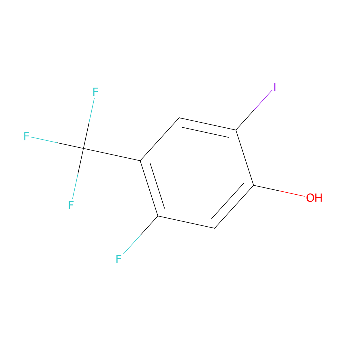 5-Fluoro-2-iodo-4-(trifluoromethyl)phenol molecular structure, CAS 1235407-47-2