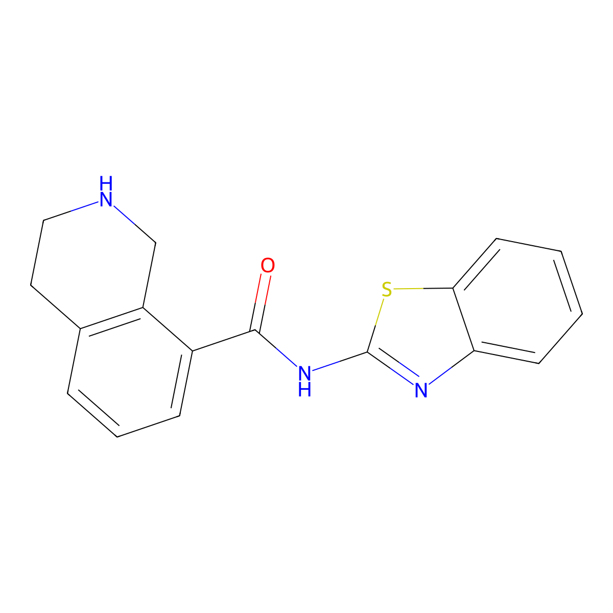 N-(Benzo[d]thiazol-2-yl)-1,2,3,4-tetrahydroisoquinoline-8-carboxamide molecular structure, CAS 1235437-35-0