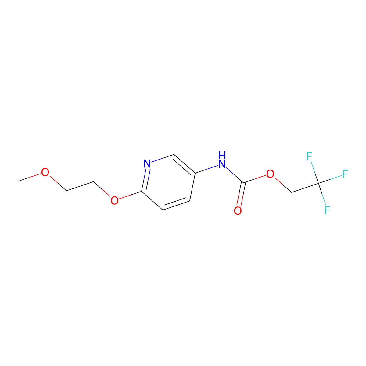 2,2,2-trifluoroethyl N-[6-(2-methoxyethoxy)pyridin-3-yl]carbamate molecular structure, CAS 1235438-73-9