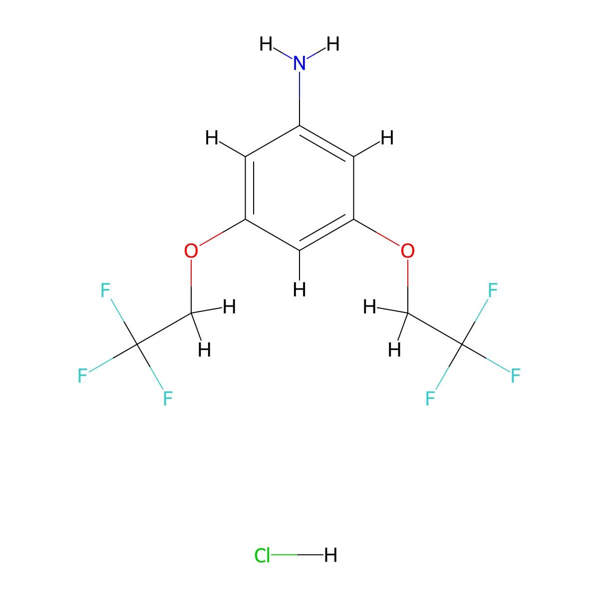 3,5-Bis(2,2,2-trifluoroethoxy)aniline hydrochloride molecular structure, CAS 1235438-75-1