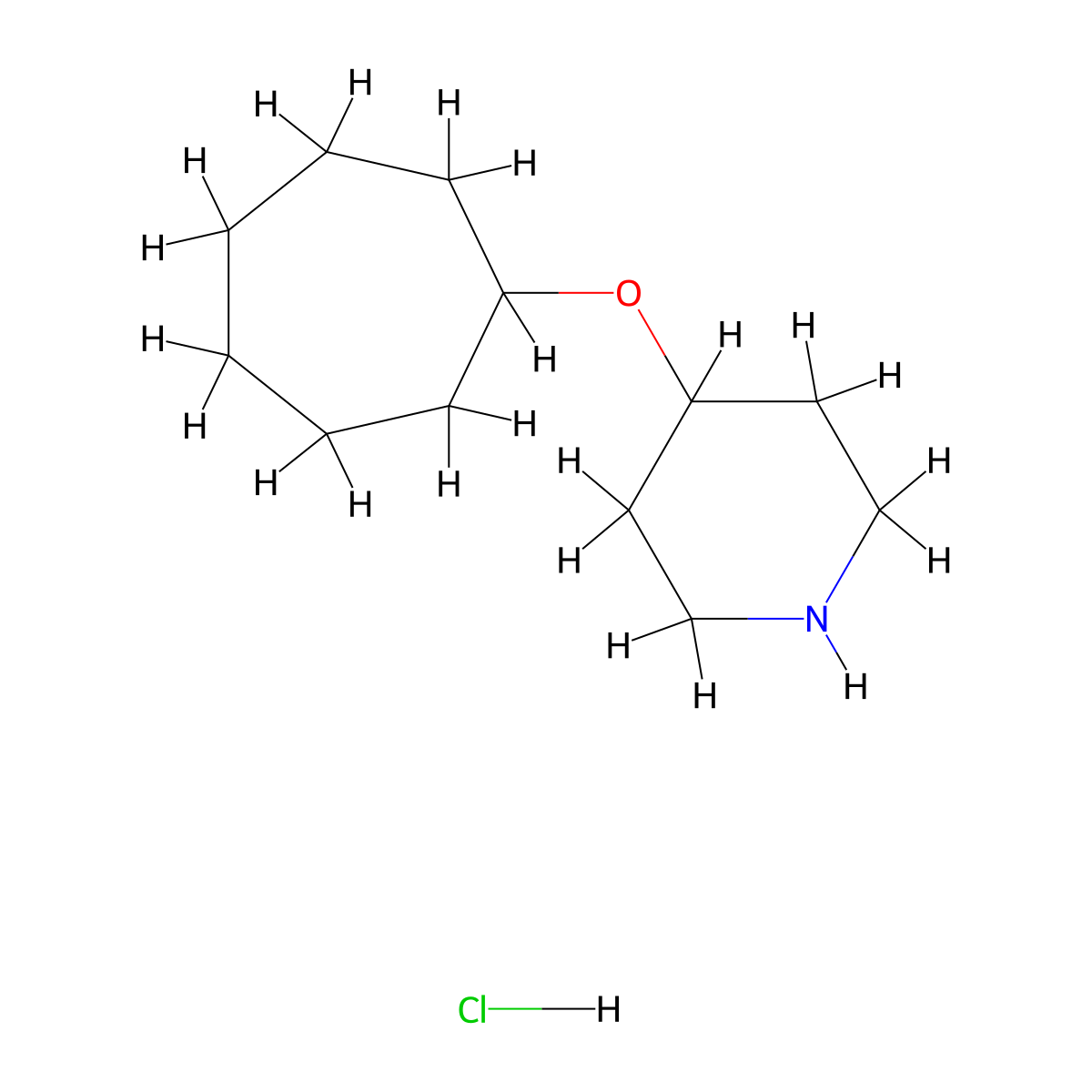 4-(Cycloheptyloxy)piperidine hydrochloride molecular structure, CAS 1235438-80-8
