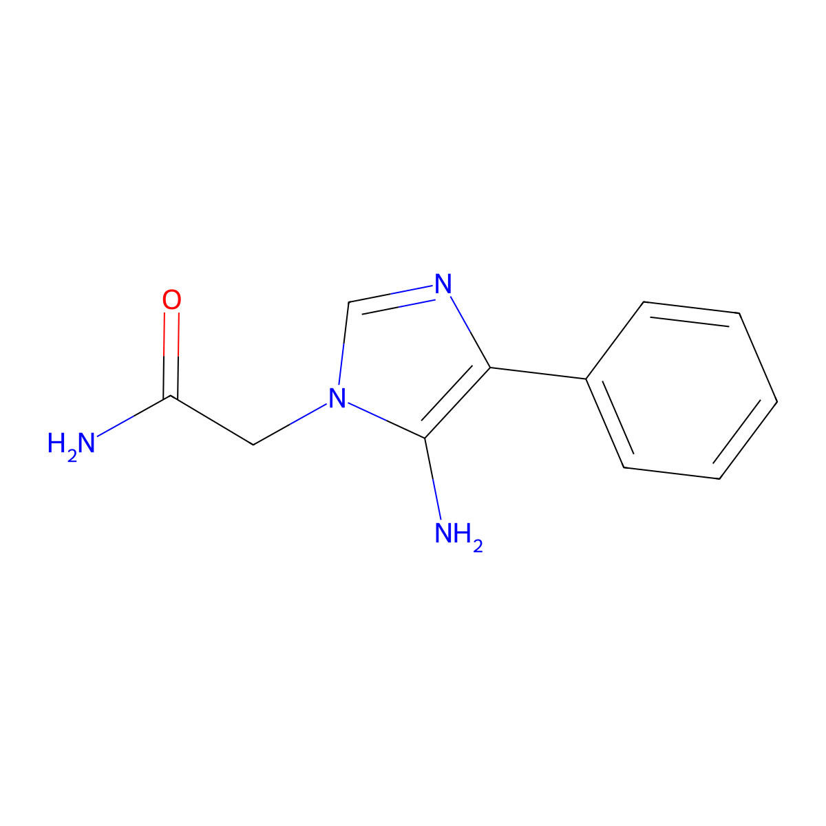 2-(5-amino-4-phenyl-1H-imidazol-1-yl)acetamide molecular structure, CAS 1235438-82-0