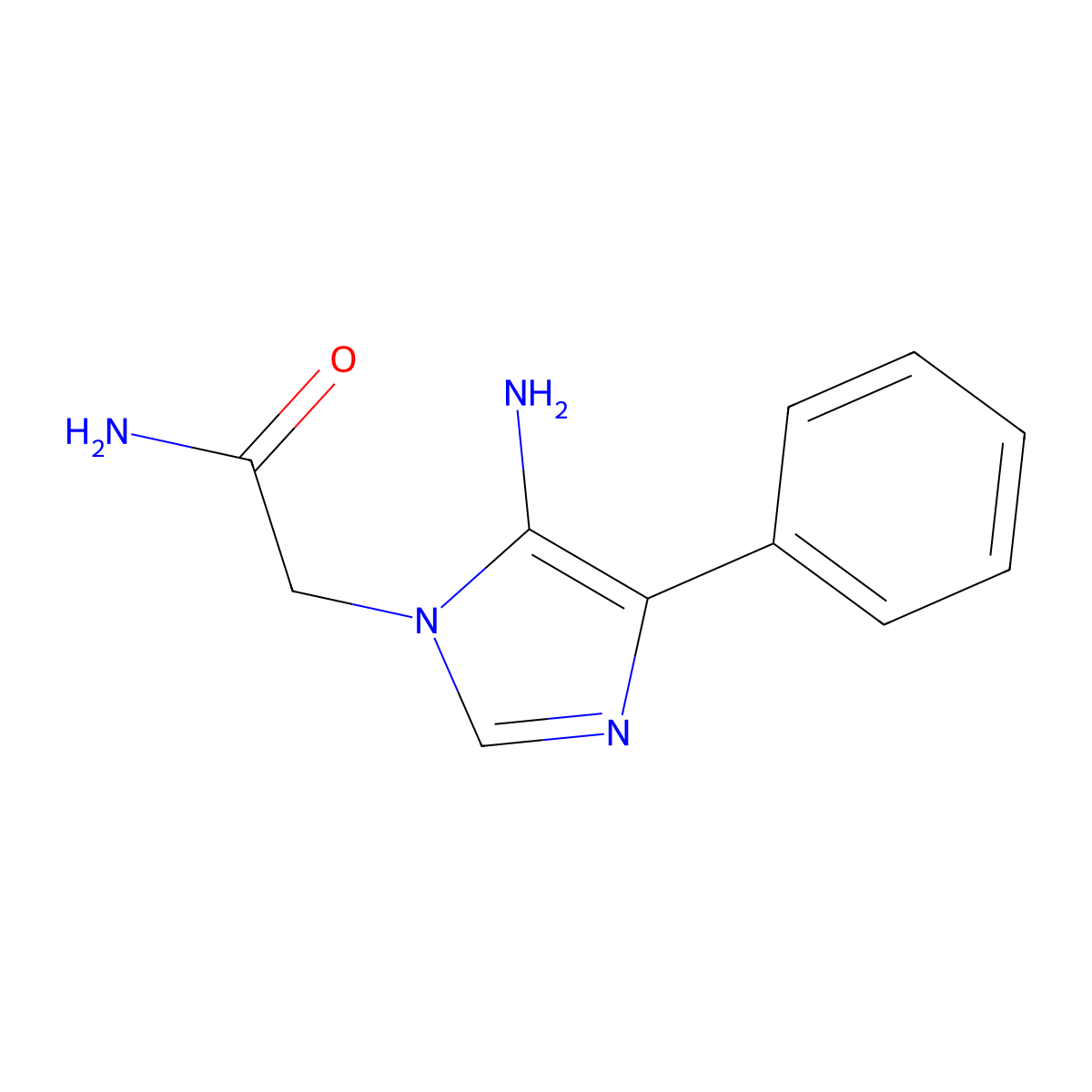 2-(5-amino-4-phenyl-1H-imidazol-1-yl)acetamide molecular structure, CAS 1235438-82-0