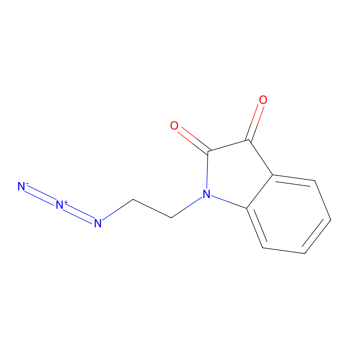 1-(2-azidoethyl)-2,3-dihydro-1H-indole-2,3-dione molecular structure, CAS 1235438-85-3