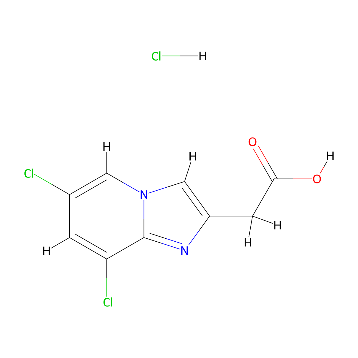 2-(6,8-Dichloroimidazo[1,2-a]pyridin-2-yl)acetic acid hydrochloride molecular structure, CAS 1235438-87-5