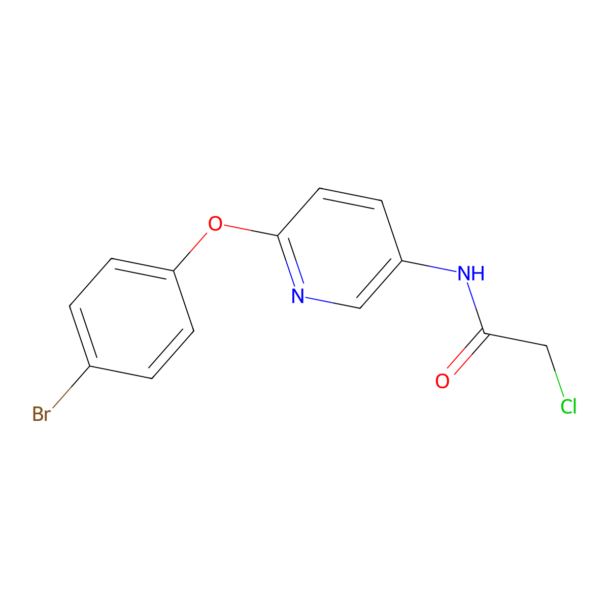 N-[6-(4-bromophenoxy)pyridin-3-yl]-2-chloroacetamide molecular structure, CAS 1235438-88-6