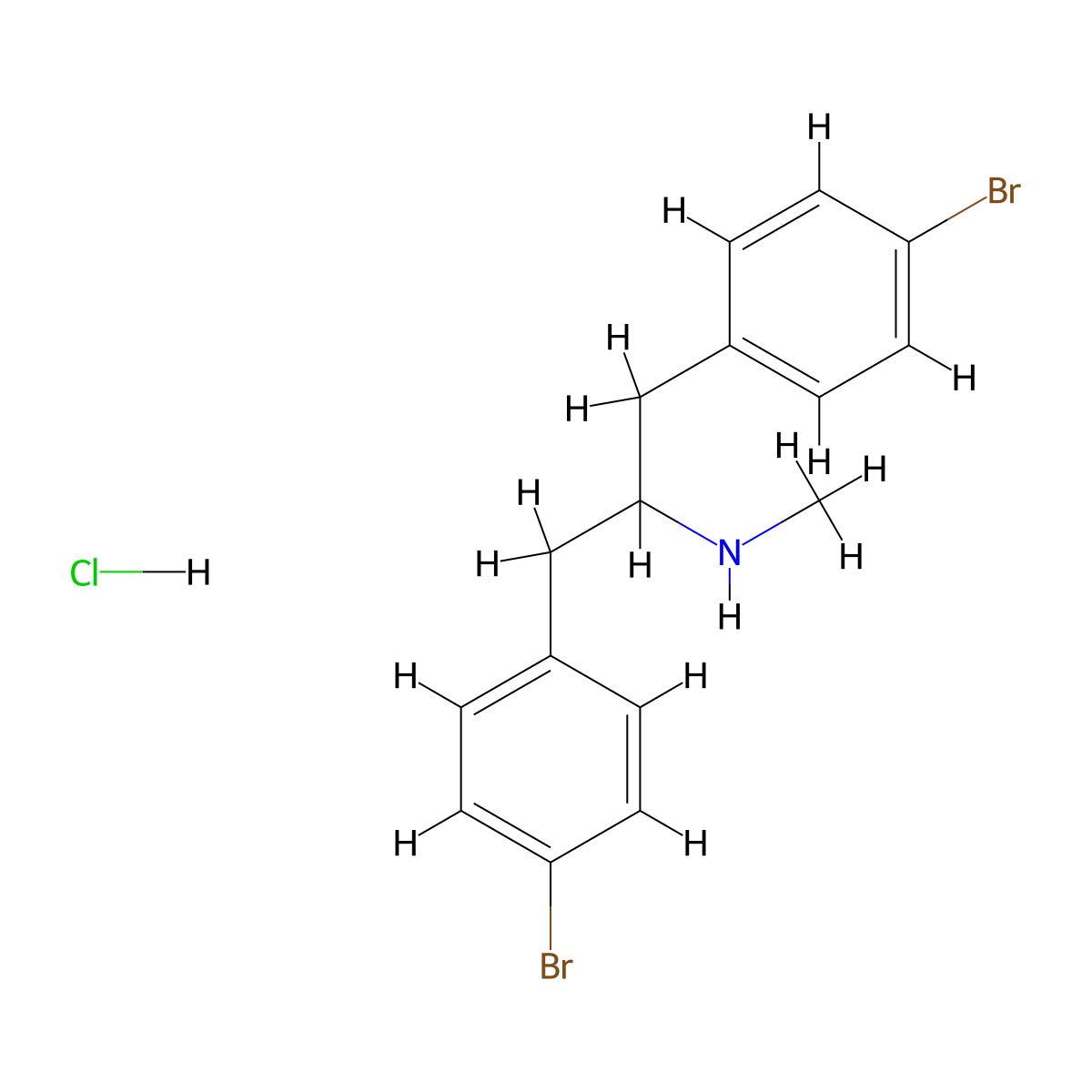 [1,3-Bis(4-bromophenyl)propan-2-yl](methyl)amine hydrochloride molecular structure, CAS 1235438-89-7