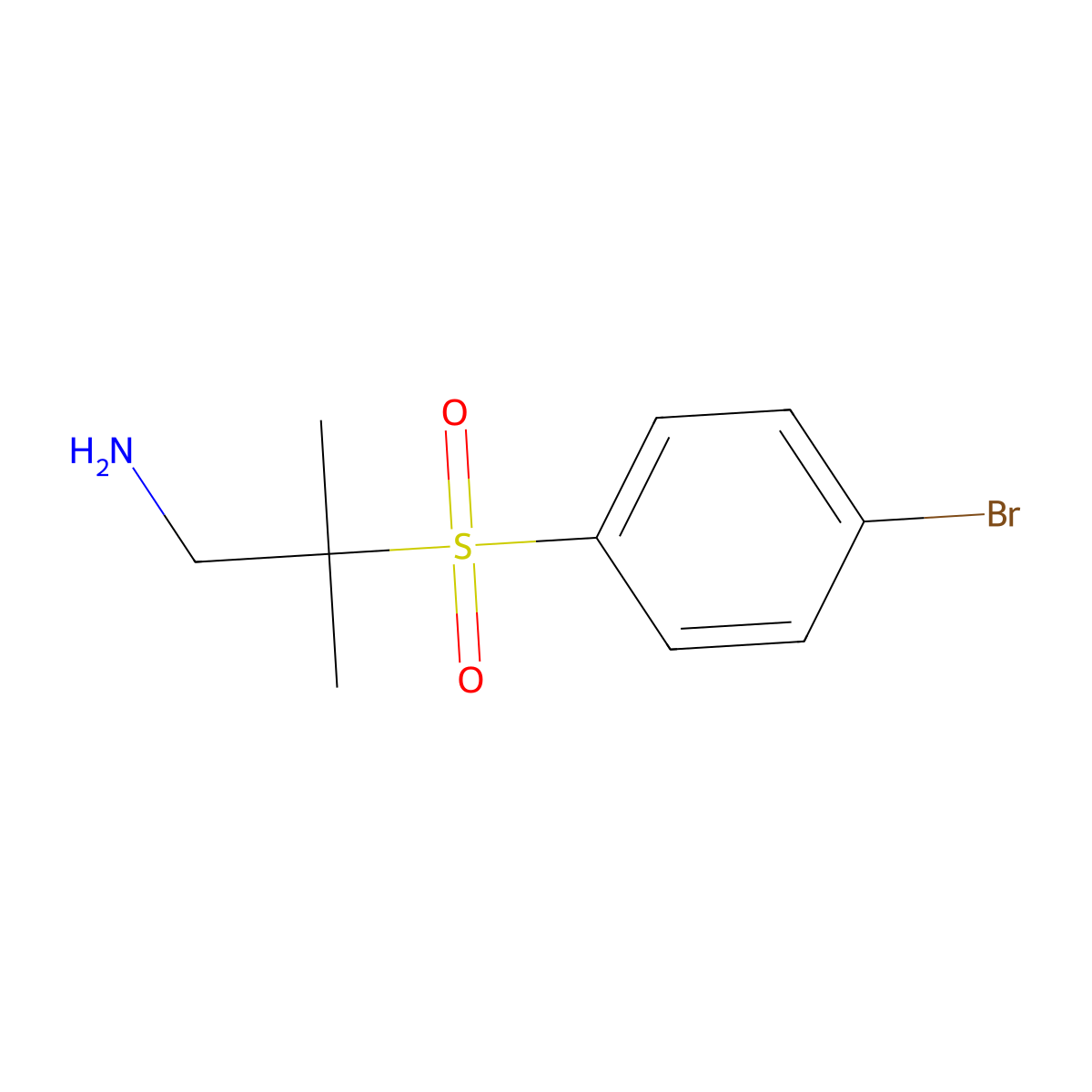 2-(4-Bromobenzenesulfonyl)-2-methylpropan-1-amine molecular structure, CAS 1235438-92-2