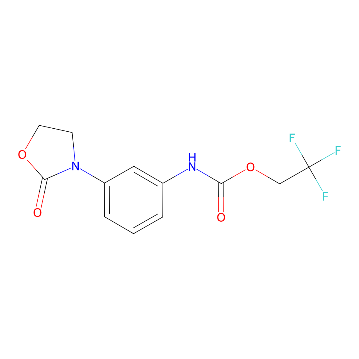2,2,2-trifluoroethyl N-[3-(2-oxo-1,3-oxazolidin-3-yl)phenyl]carbamate molecular structure, CAS 1235438-93-3