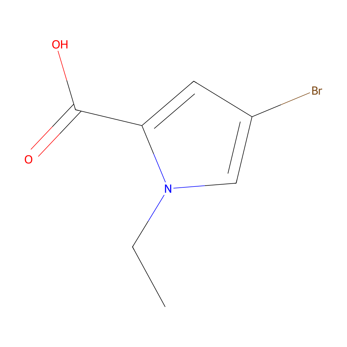 4-Bromo-1-ethyl-1H-pyrrole-2-carboxylic acid molecular structure, CAS 1235438-94-4