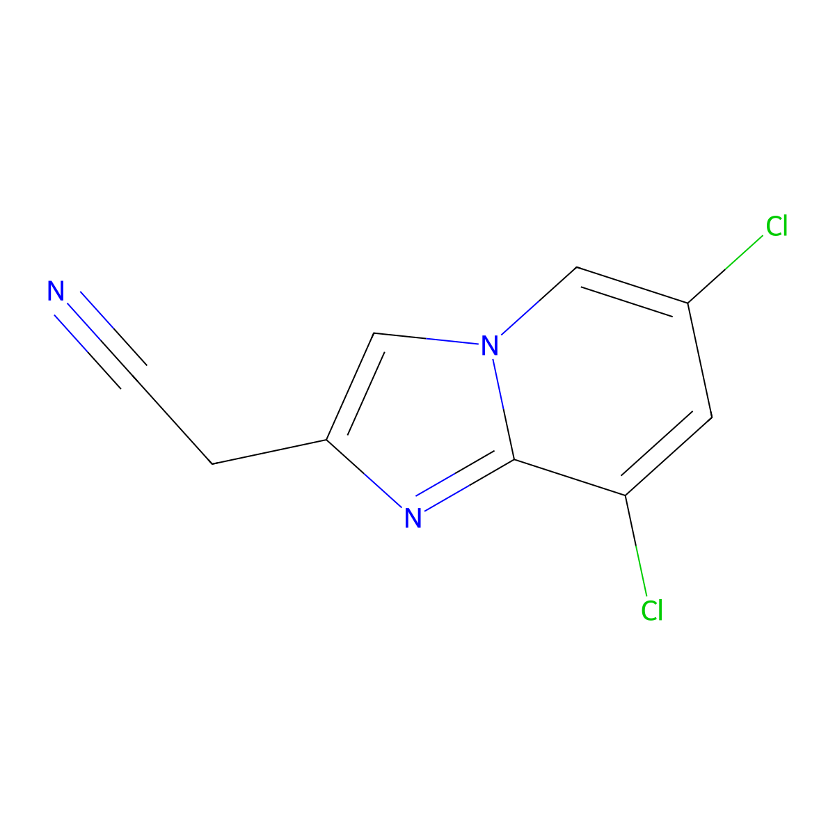 2-{6,8-Dichloroimidazo[1,2-a]pyridin-2-yl}acetonitrile molecular structure, CAS 1235438-97-7