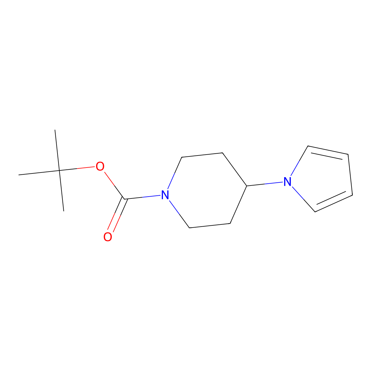 tert-butyl 4-(1H-pyrrol-1-yl)piperidine-1-carboxylate molecular structure, CAS 1235439-01-6