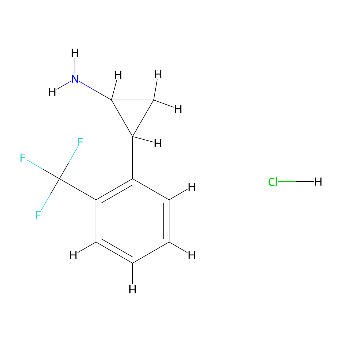 2-[2-(Trifluoromethyl)phenyl]cyclopropan-1-amine hydrochloride molecular structure, CAS 1235439-02-7
