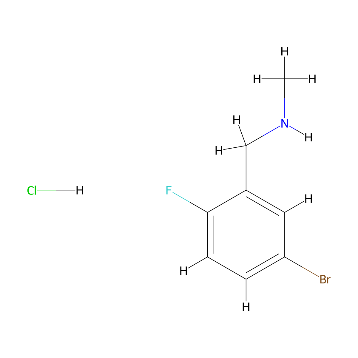 [(5-Bromo-2-fluorophenyl)methyl](methyl)amine hydrochloride molecular structure, CAS 1235439-04-9