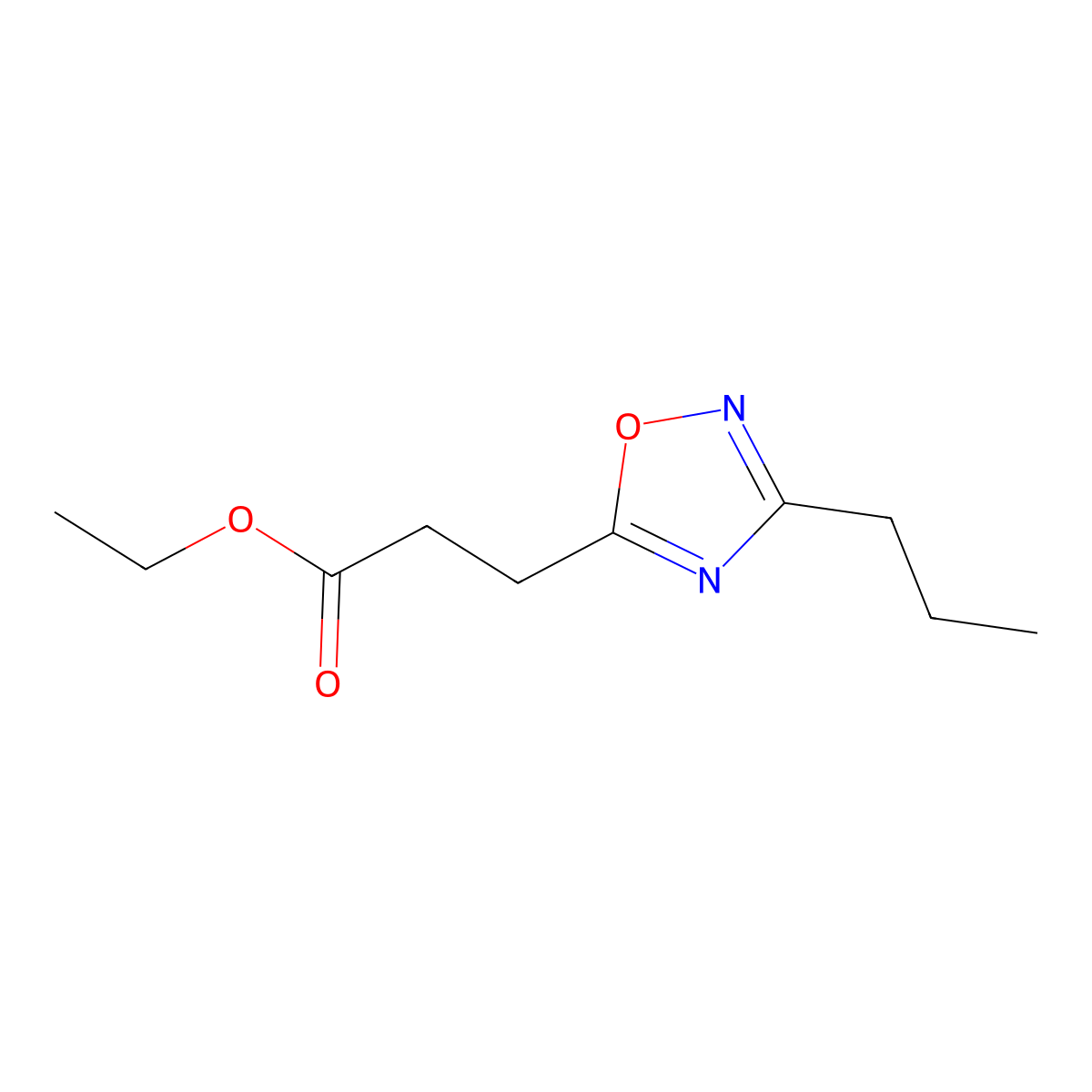 Ethyl 3-propyl-1,2,4-oxadiazole-5-propanoate molecular structure, CAS 1235439-05-0