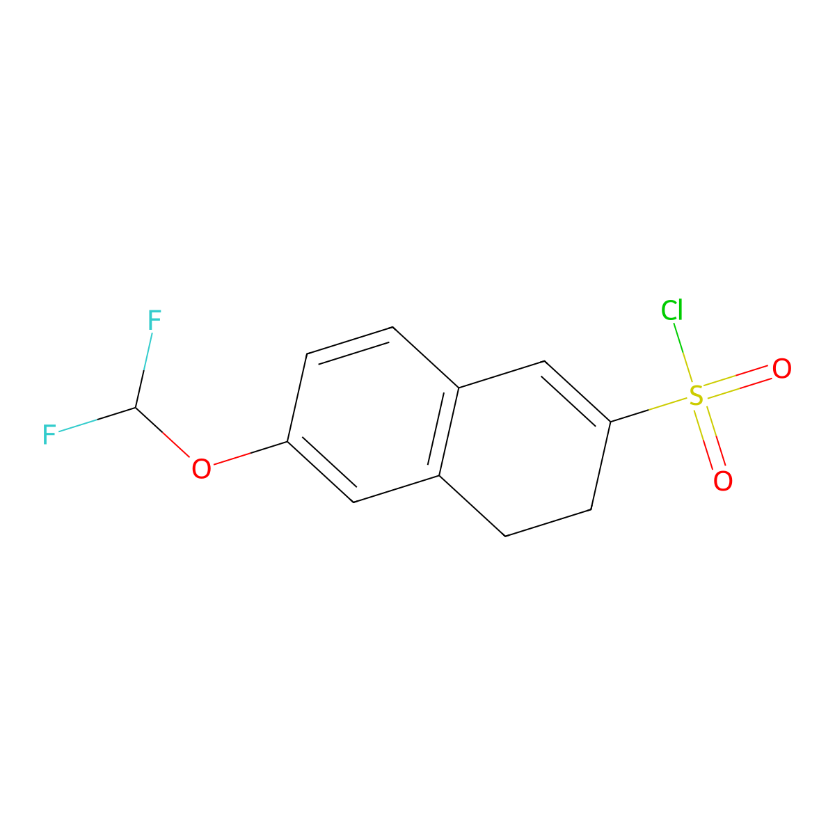 6-(Difluoromethoxy)-3,4-dihydronaphthalene-2-sulfonyl chloride molecular structure, CAS 1235439-11-8