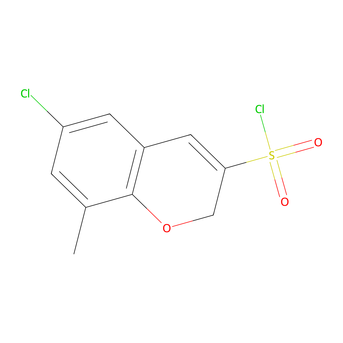 6-chloro-8-methyl-2H-chromene-3-sulfonyl chloride molecular structure, CAS 1235439-13-0