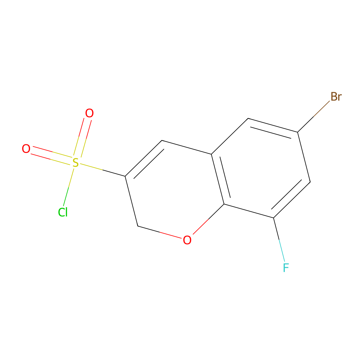 6-bromo-8-fluoro-2H-chromene-3-sulfonyl chloride molecular structure, CAS 1235439-15-2