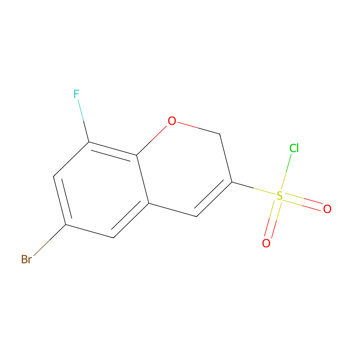 6-bromo-8-fluoro-2H-chromene-3-sulfonyl chloride molecular structure, CAS 1235439-15-2