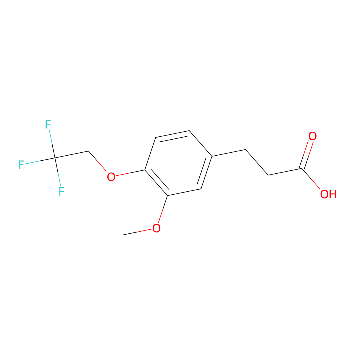3-[3-Methoxy-4-(2,2,2-trifluoroethoxy)phenyl]propanoic acid molecular structure, CAS 1235439-17-4