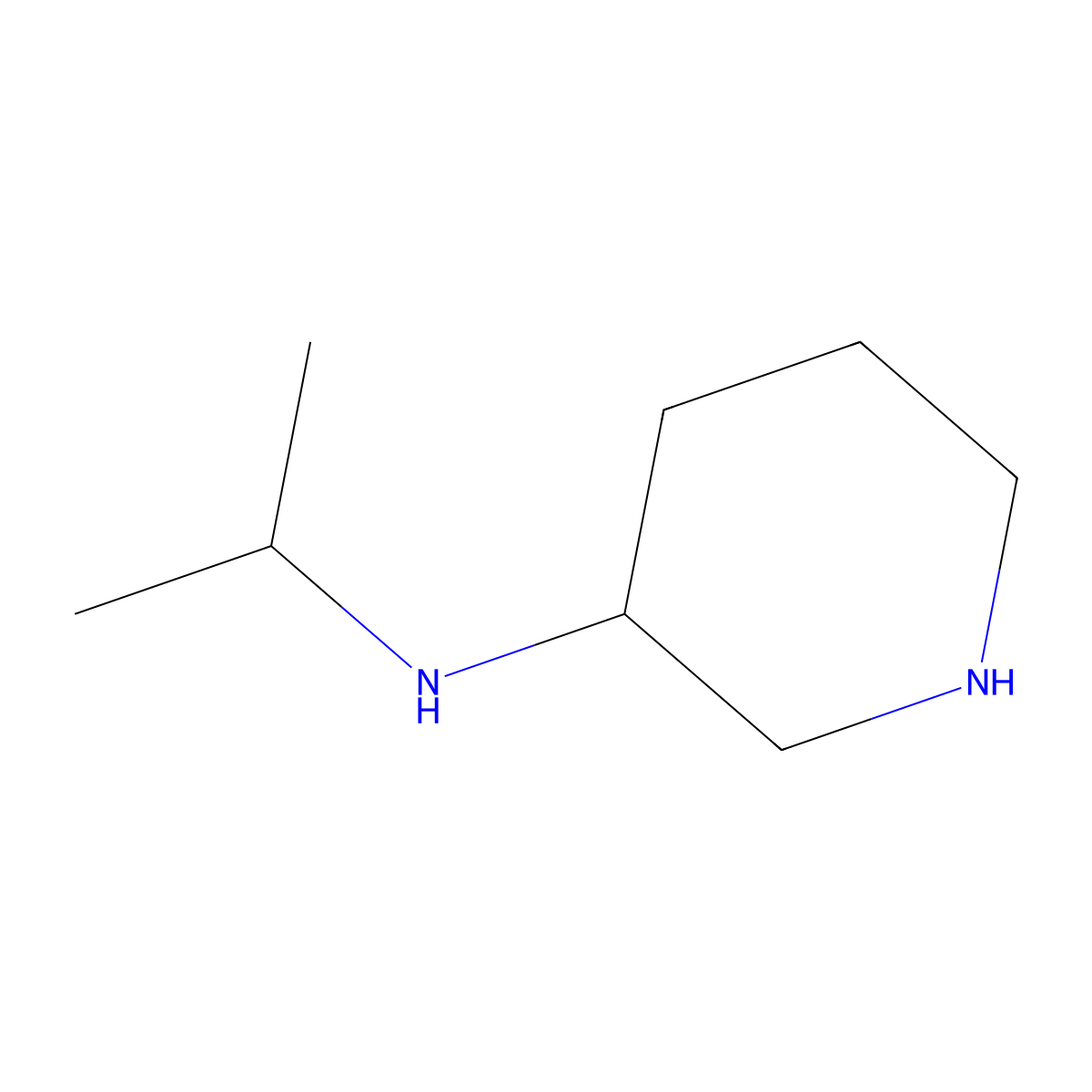 N-(Propan-2-yl)piperidin-3-amine molecular structure, CAS 1235439-19-6