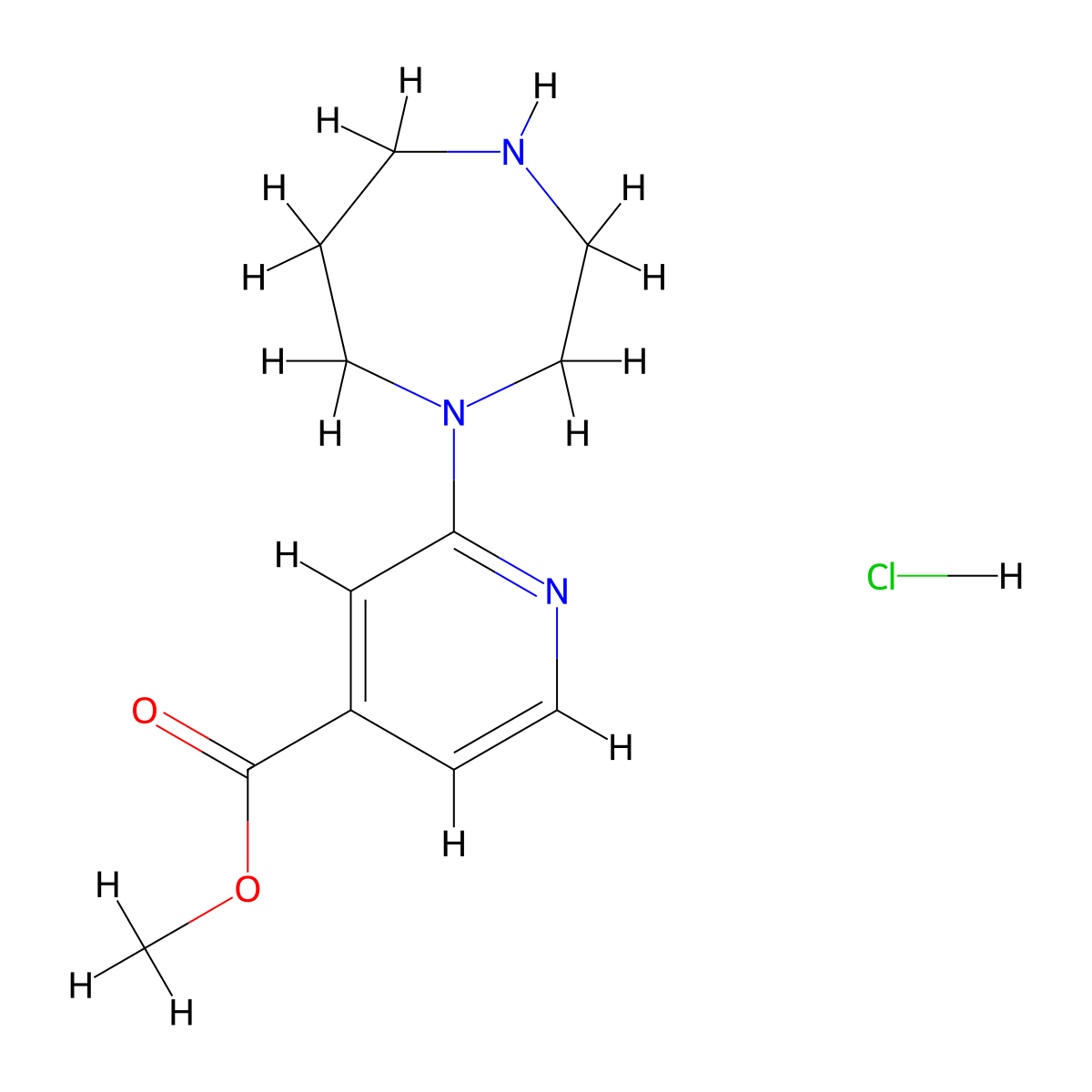 Methyl 2-(1,4-diazepan-1-yl)pyridine-4-carboxylate hydrochloride molecular structure, CAS 1235439-20-9