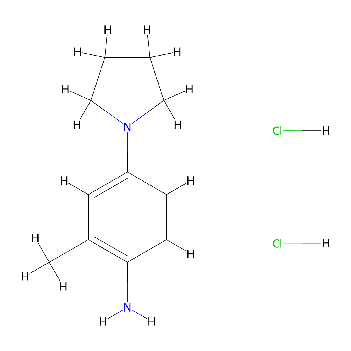 2-Methyl-4-(pyrrolidin-1-yl)aniline dihydrochloride molecular structure, CAS 1235439-21-0