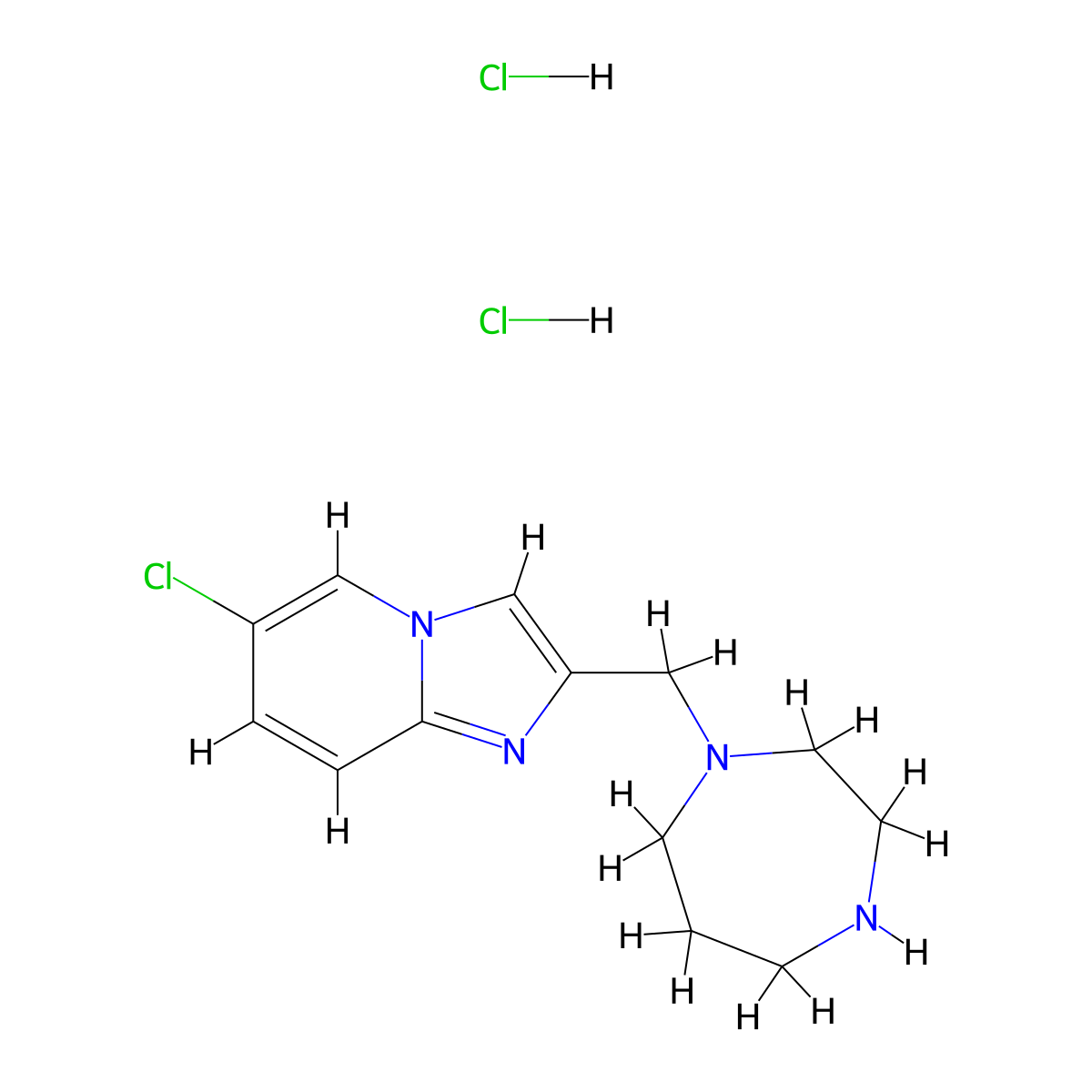 1-({6-Chloroimidazo[1,2-a]pyridin-2-yl}methyl)-1,4-diazepane dihydrochloride molecular structure, CAS 1235439-25-4