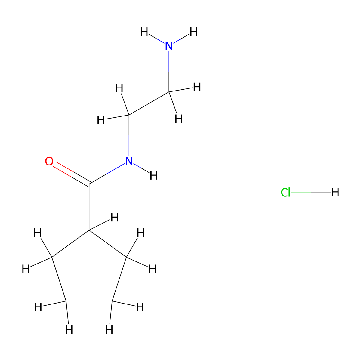 N-(2-aminoethyl)cyclopentanecarboxamide hydrochloride molecular structure, CAS 1235439-28-7