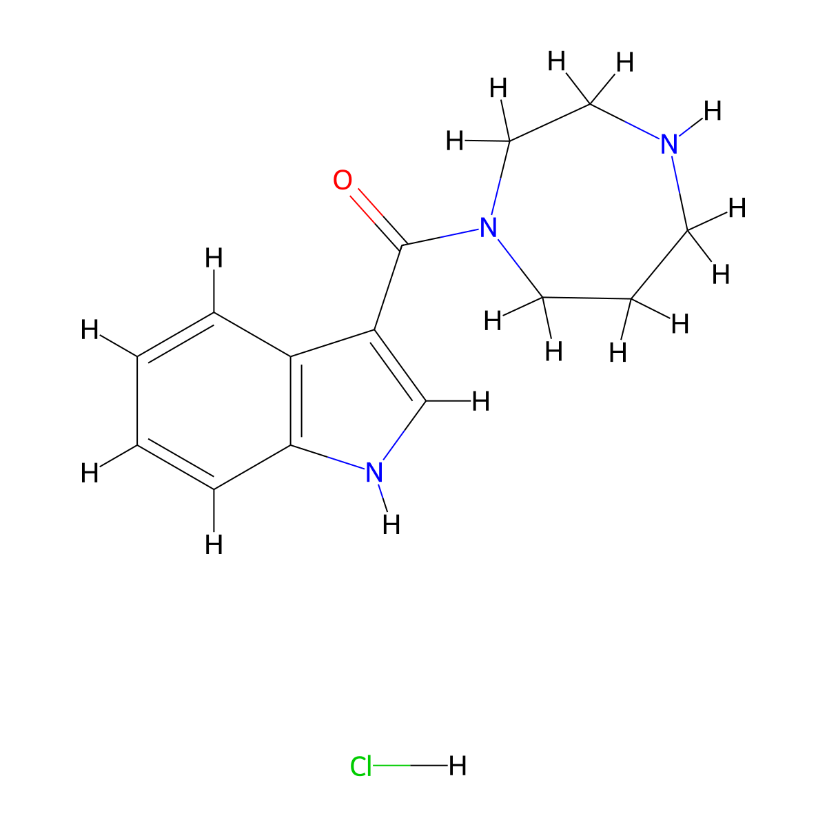 3-(1,4-diazepane-1-carbonyl)-1H-indole hydrochloride molecular structure, CAS 1235439-36-7