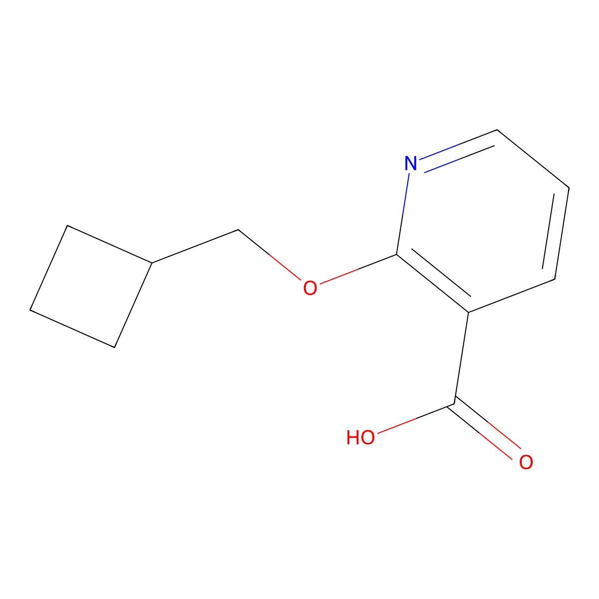 2-(Cyclobutylmethoxy)nicotinic acid molecular structure, CAS 1235439-37-8