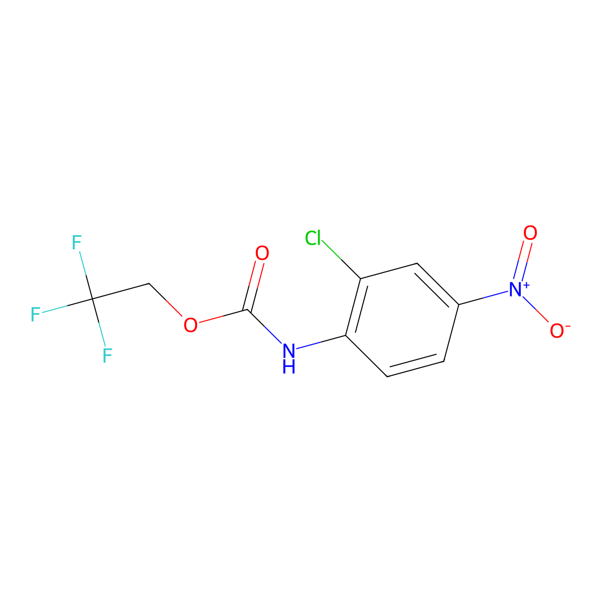 2,2,2-trifluoroethyl N-(2-chloro-4-nitrophenyl)carbamate molecular structure, CAS 1235439-39-0