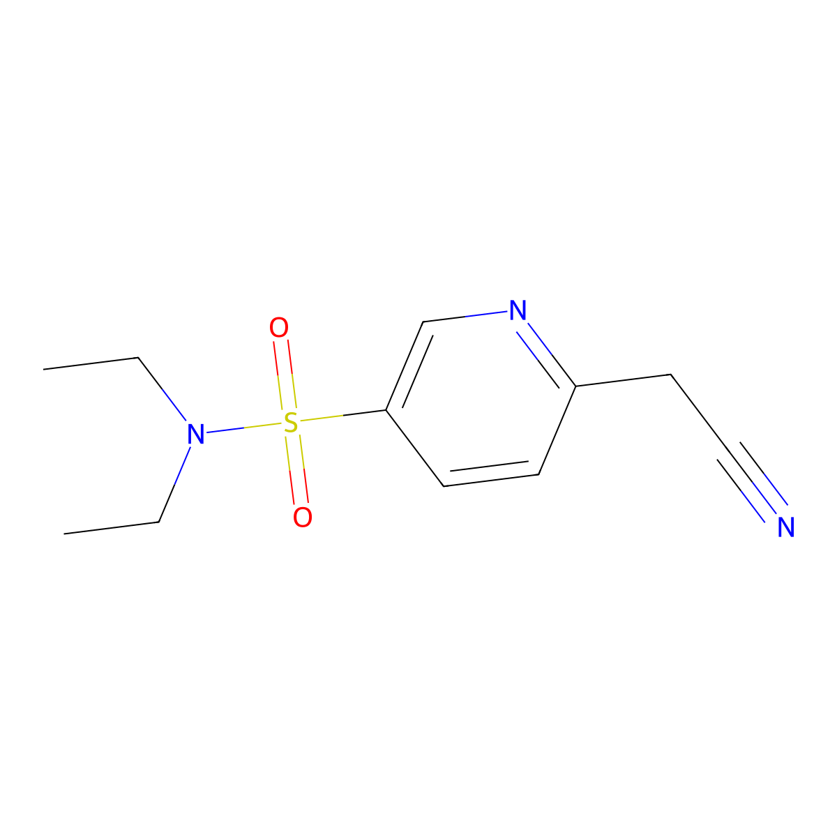 6-(cyanomethyl)-N,N-diethylpyridine-3-sulfonamide molecular structure, CAS 1235439-43-6