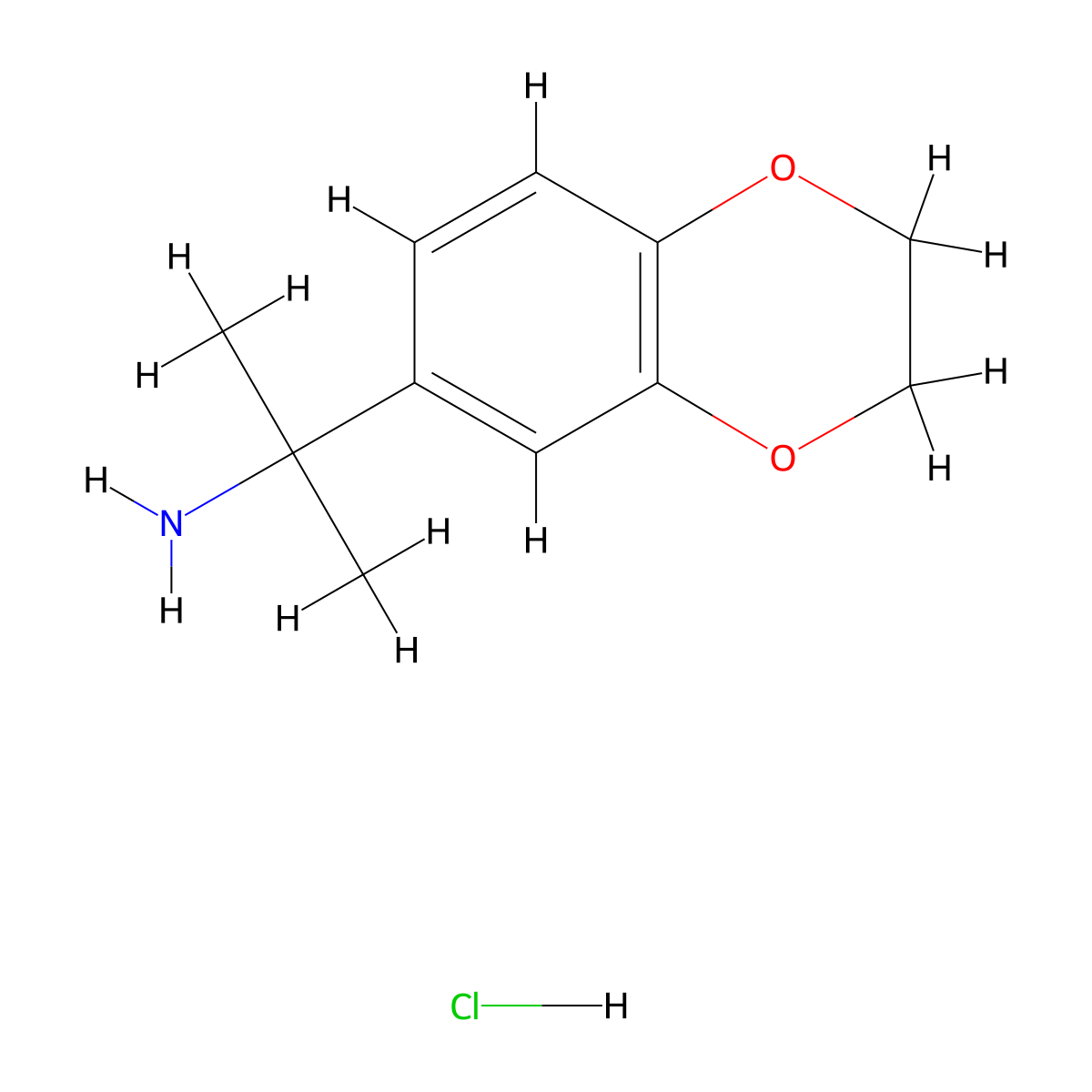 2-(2,3-Dihydro-1,4-benzodioxin-6-yl)propan-2-amine hydrochloride molecular structure, CAS 1235439-48-1