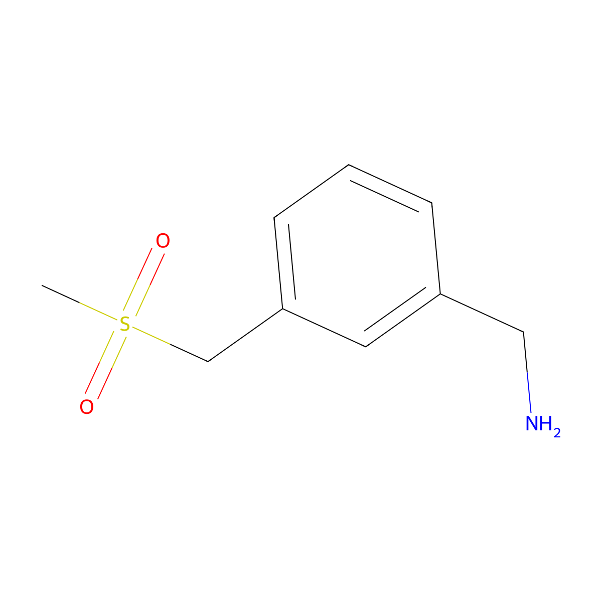 (3-(Methanesulfonylmethyl)phenyl)methanamine molecular structure, CAS 1235439-51-6