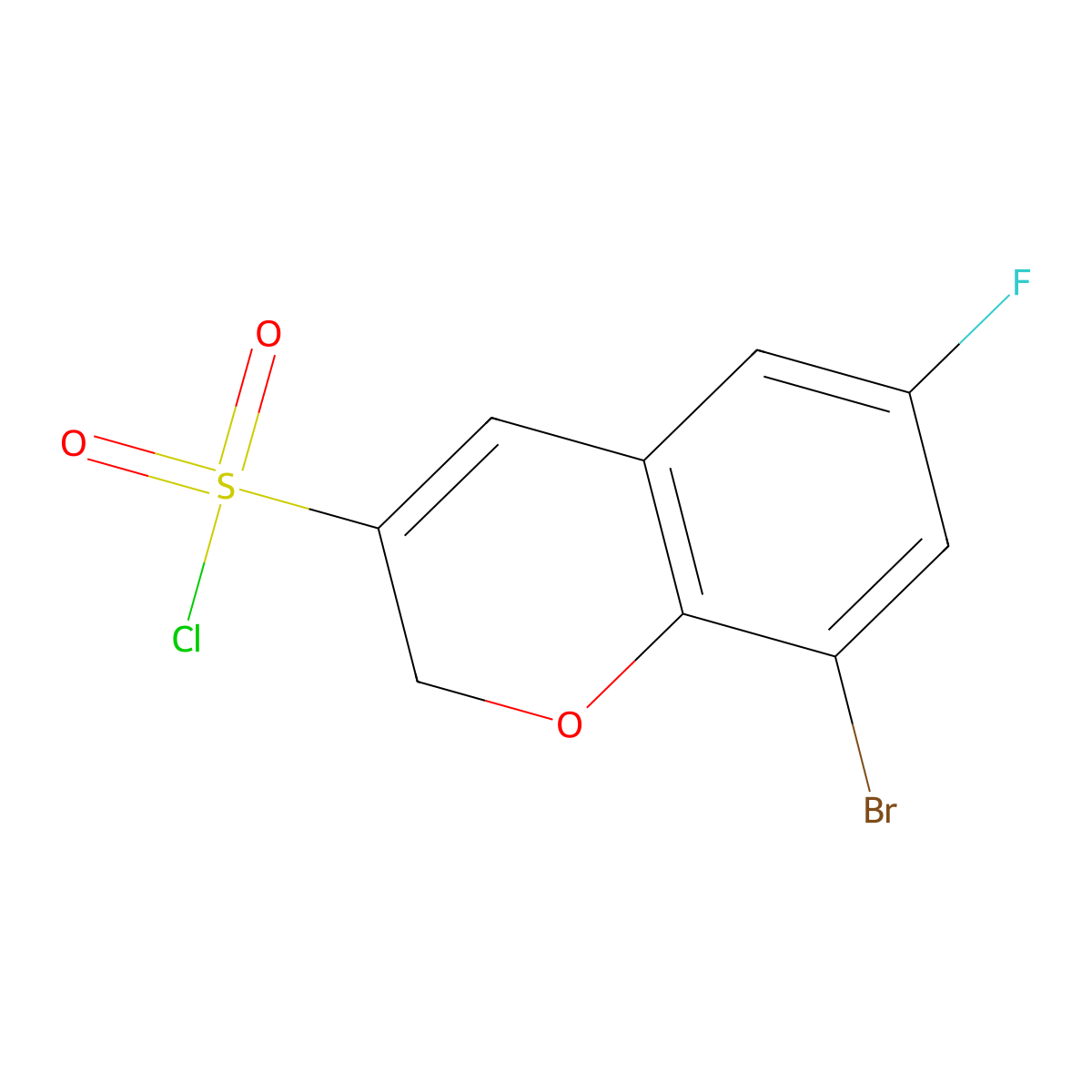 8-bromo-6-fluoro-2H-chromene-3-sulfonyl chloride molecular structure, CAS 1235439-52-7