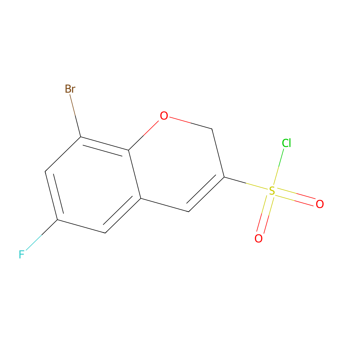 8-bromo-6-fluoro-2H-chromene-3-sulfonyl chloride molecular structure, CAS 1235439-52-7