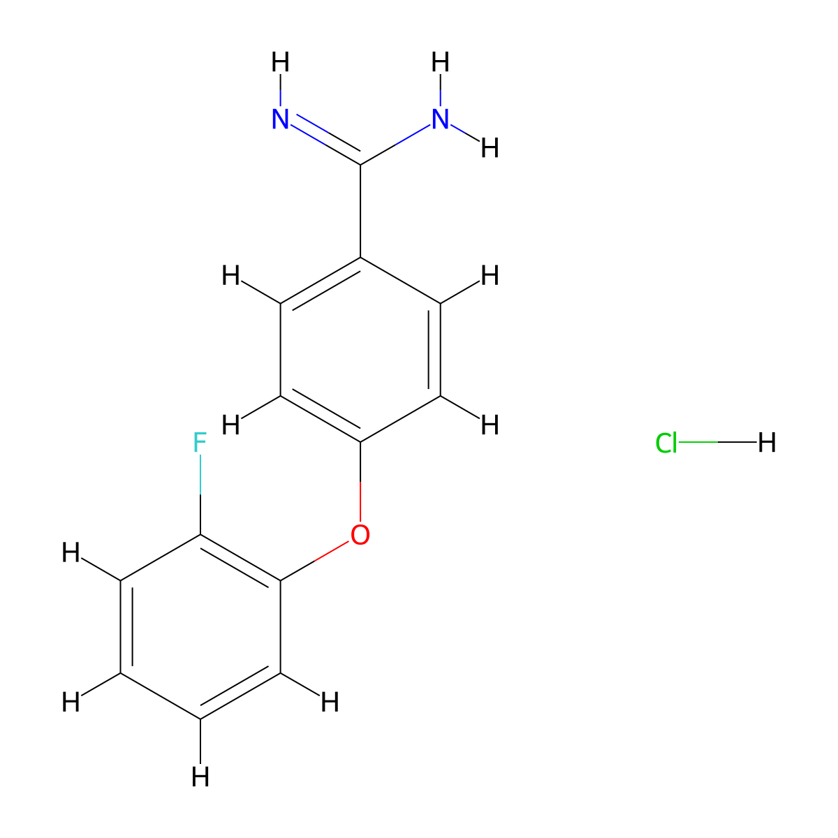 4-(2-Fluorophenoxy)benzene-1-carboximidamide hydrochloride molecular structure, CAS 1235439-53-8
