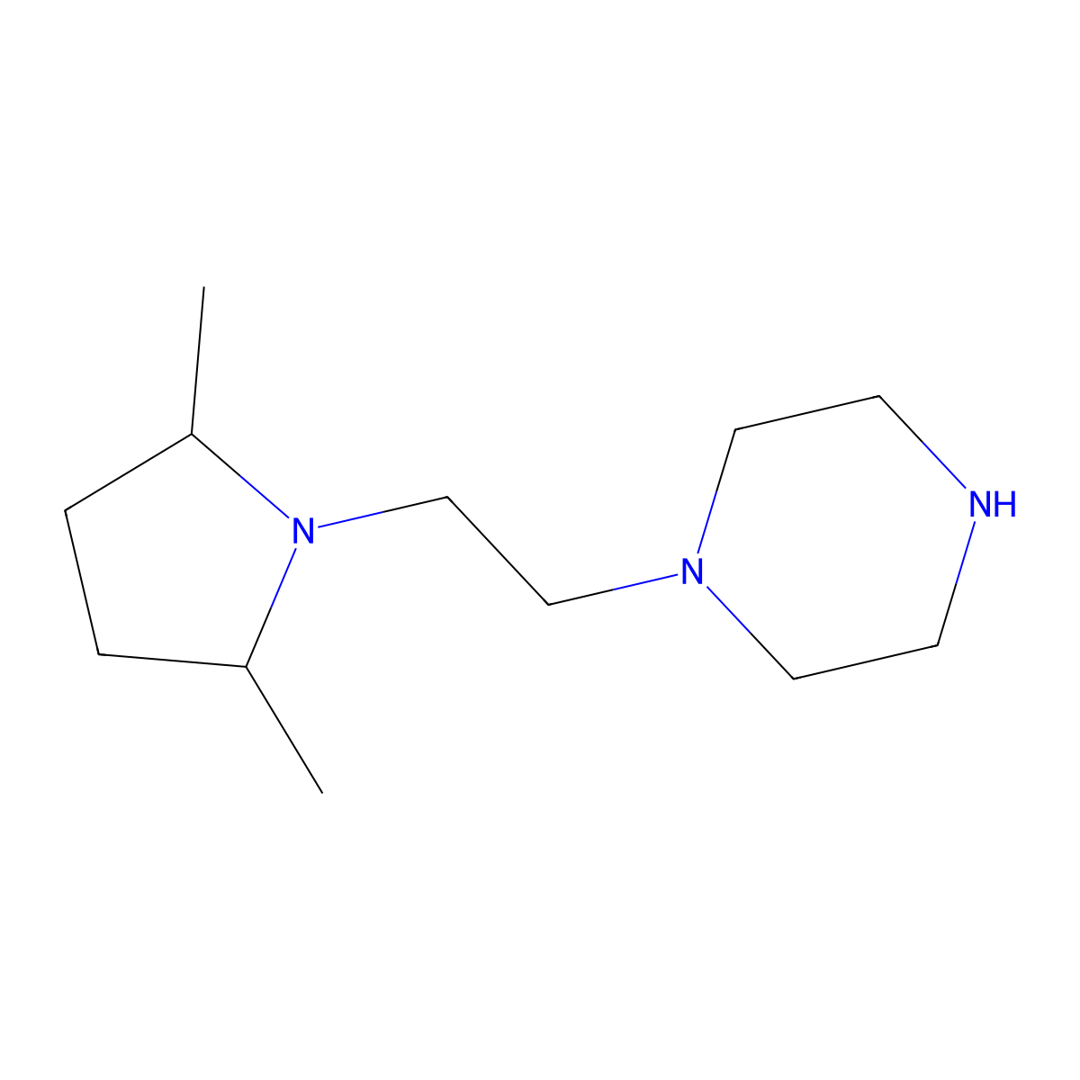 1-[2-(2,5-Dimethylpyrrolidin-1-yl)ethyl]piperazine molecular structure, CAS 1235439-57-2