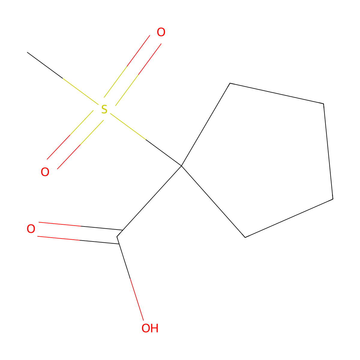 1-Methanesulfonylcyclopentane-1-carboxylic acid molecular structure, CAS 1235439-64-1