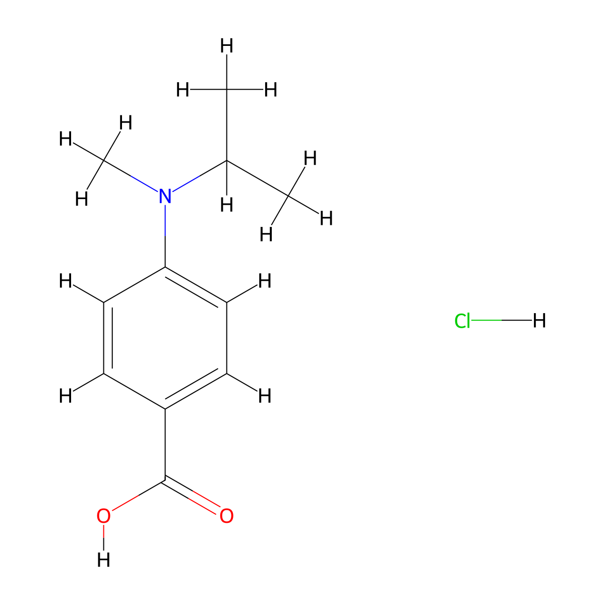 4-(Methyl(propan-2-yl)amino)benzoic acid hydrochloride molecular structure, CAS 1235439-72-1