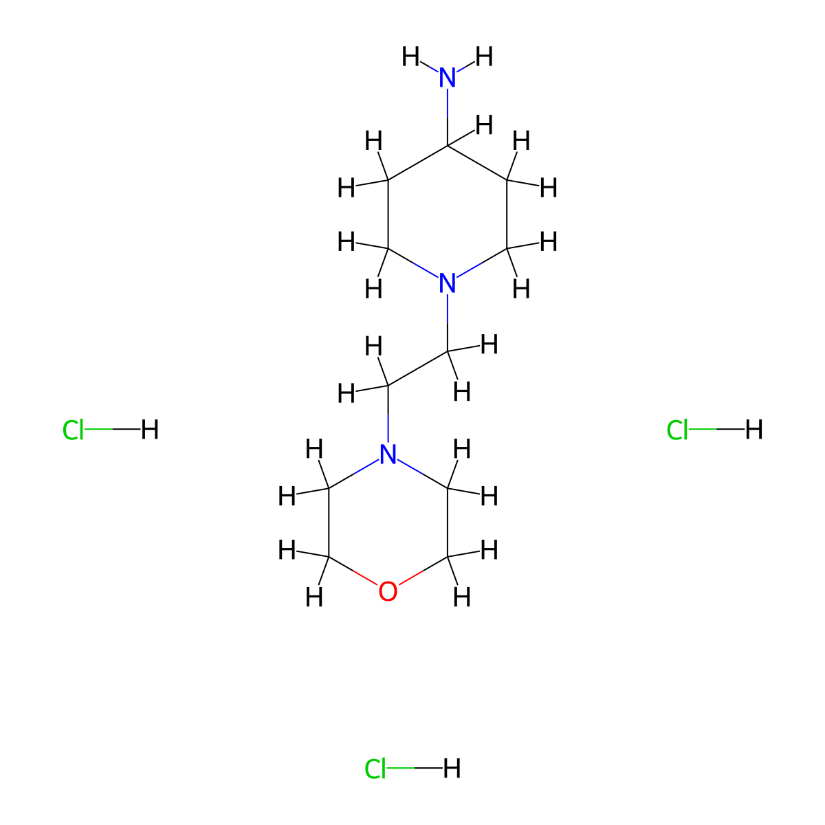1-(2-(Morpholin-4-yl)ethyl)piperidin-4-amine trihydrochloride molecular structure, CAS 1235439-73-2