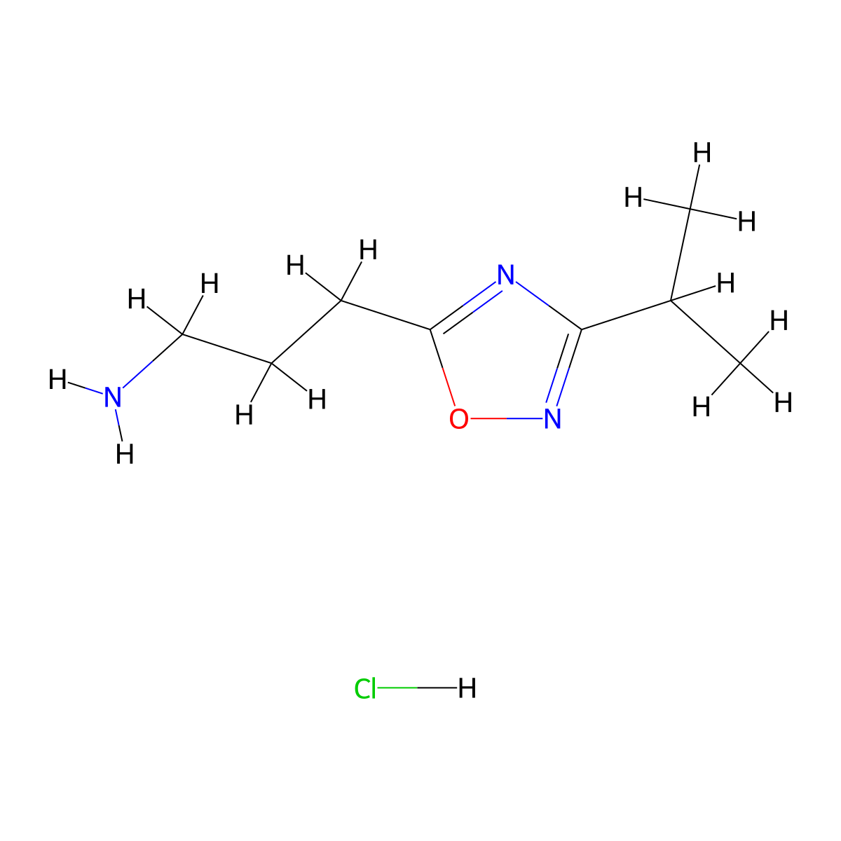 3-[3-(Propan-2-yl)-1,2,4-oxadiazol-5-yl]propan-1-amine hydrochloride molecular structure, CAS 1235439-76-5