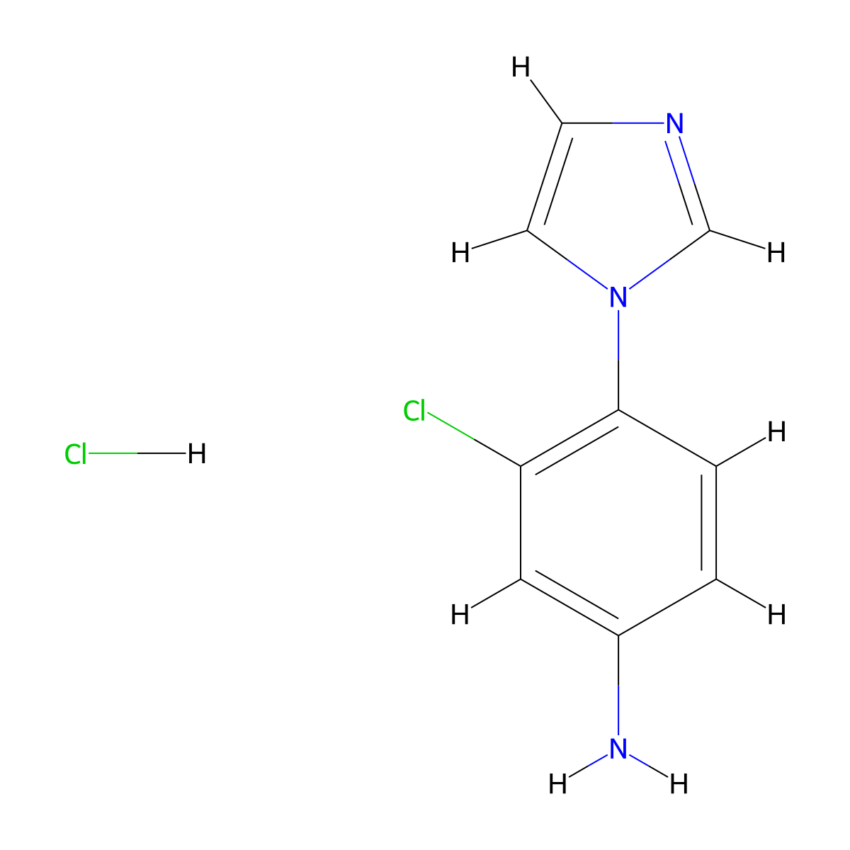 3-chloro-4-(1H-imidazol-1-yl)aniline hydrochloride molecular structure, CAS 1235439-78-7