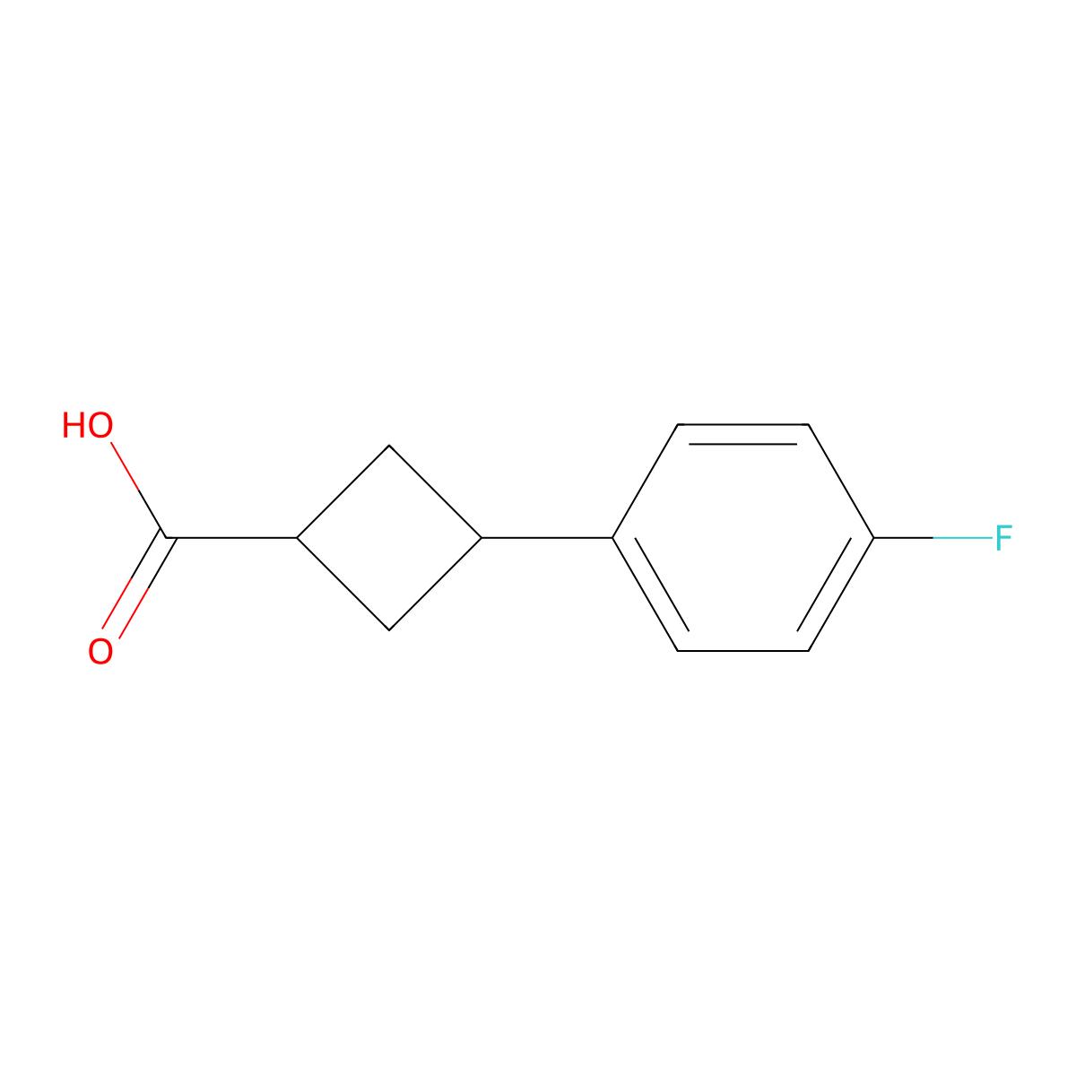 3-(4-Fluorophenyl)cyclobutane-1-carboxylic acid molecular structure, CAS 1235439-86-7