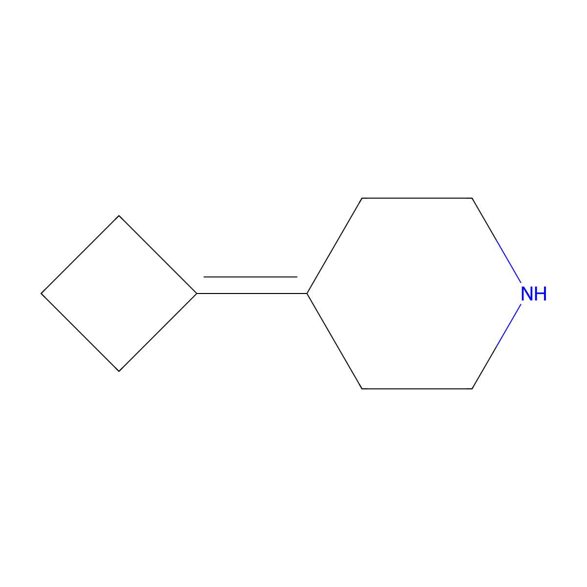 4-Cyclobutylidenepiperidine molecular structure, CAS 1235439-91-4
